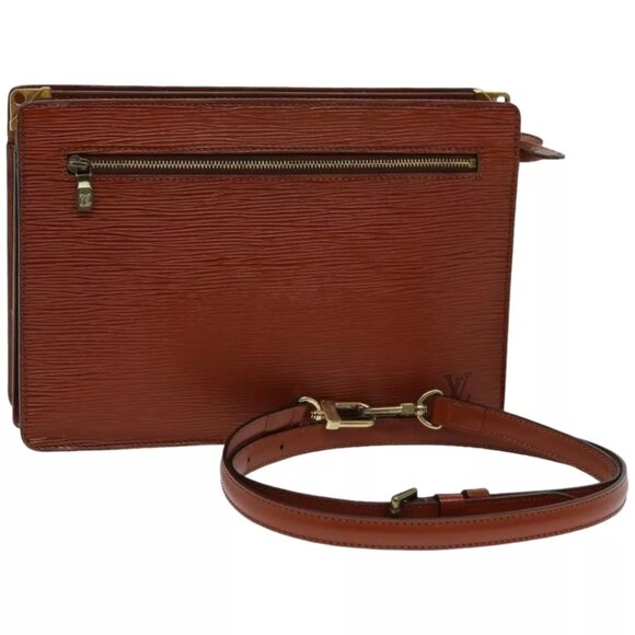 LOUIS VUITTON Epi Angian Clutch Bag Brown - Picture 1 of 7